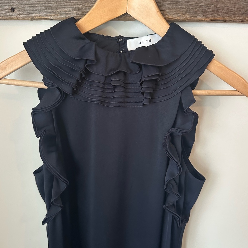 Reiss Jolene Ruffle Dress – Midnight, Size 8 - Picture 10 of 10